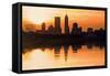 Morning Silhouette of Indianapolis-benkrut-Framed Stretched Canvas