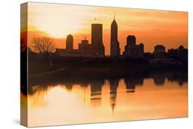 Morning Silhouette of Indianapolis-benkrut-Stretched Canvas