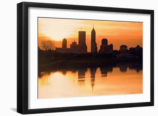 Morning Silhouette of Indianapolis-benkrut-Framed Photographic Print