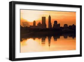 Morning Silhouette of Indianapolis-benkrut-Framed Photographic Print