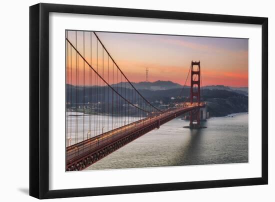 Morning Sky and South Tower, Golden Gate Bridge-null-Framed Photographic Print