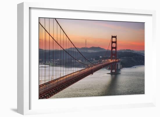 Morning Sky and South Tower, Golden Gate Bridge-null-Framed Photographic Print