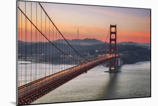 Morning Sky and South Tower, Golden Gate Bridge-null-Mounted Photographic Print