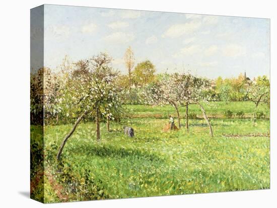 Morning, Spring, Grey Weather, Eragny-Camille Pissarro-Stretched Canvas