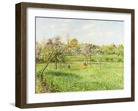 Morning, Spring, Grey Weather, Eragny-Camille Pissarro-Framed Giclee Print