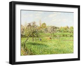 Morning, Spring, Grey Weather, Eragny-Camille Pissarro-Framed Giclee Print