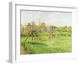 Morning, Spring, Grey Weather, Eragny-Camille Pissarro-Framed Giclee Print