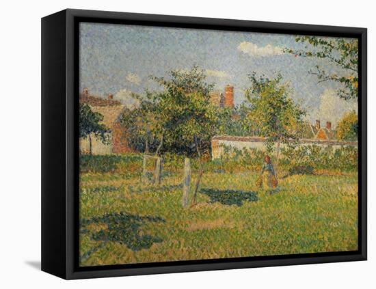 Morning Sun, Autumn, a Woman in an Orchard, Eragny, 1887-Camille Pissarro-Framed Stretched Canvas