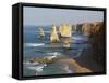 Morning Sun Lights Twelve Apostles, Tasman Sea, Port Campbell National Park, Victoria, Australia-Paul Souders-Framed Stretched Canvas