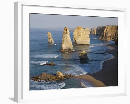 Morning Sun on Twelve Apostles, Tasman Sea, Port Campbell National Park, Victoria, Australia-Paul Souders-Framed Photographic Print