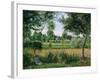 Morning, Sunlight Effect, Eragny, 1899-Camille Pissarro-Framed Giclee Print