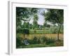 Morning Sunlight Effect, Eragny, 1899-Camille Pissarro-Framed Giclee Print