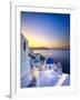 Morning sunlight on the blue houses of Oia, Santorini, Greece-Jan Christopher Becke-Framed Photographic Print