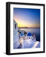 Morning sunlight on the blue houses of Oia, Santorini, Greece-Jan Christopher Becke-Framed Photographic Print