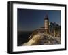 Morning Sunlight Strikes the West Quoddy Head Lighthouse, Lubec, Maine-Michael C. York-Framed Photographic Print