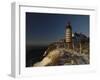 Morning Sunlight Strikes the West Quoddy Head Lighthouse, Lubec, Maine-Michael C. York-Framed Photographic Print