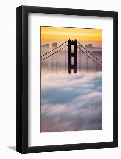 Morning Sunrise Fog, Beautiful Golden Gate Bridge, San Francisco Cityscape-Vincent James-Framed Photographic Print