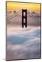 Morning Sunrise Fog, Beautiful Golden Gate Bridge, San Francisco Cityscape-Vincent James-Mounted Photographic Print