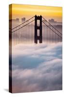 Morning Sunrise Fog, Beautiful Golden Gate Bridge, San Francisco Cityscape-Vincent James-Stretched Canvas