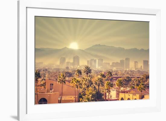 Morning Sunrise over Phoenix, Arizona, USA-BCFC-Framed Photographic Print