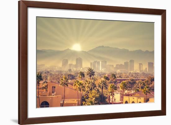 Morning Sunrise over Phoenix, Arizona, USA-BCFC-Framed Photographic Print