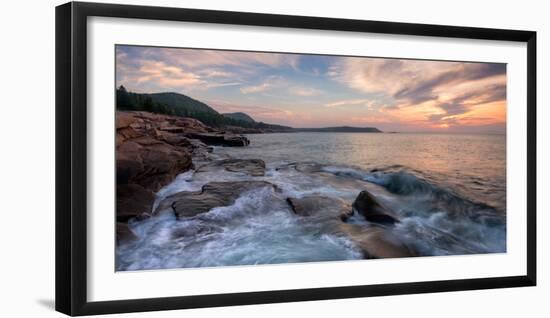 Morning Surf at Coast, Acadia National Park, Maine, USA-null-Framed Photographic Print