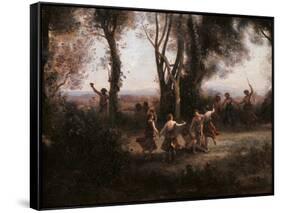 Morning. The Nymphs Dance-Jean-Baptiste-Camille Corot-Framed Stretched Canvas