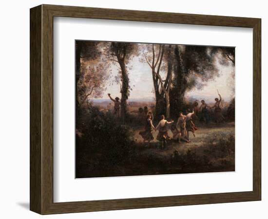 Morning. The Nymphs Dance-Jean-Baptiste-Camille Corot-Framed Art Print