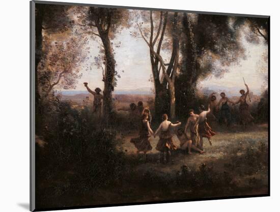 Morning. The Nymphs Dance-Jean-Baptiste-Camille Corot-Mounted Art Print