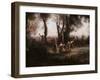 Morning. The Nymphs Dance-Jean-Baptiste-Camille Corot-Framed Art Print