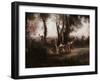 Morning. The Nymphs Dance-Jean-Baptiste-Camille Corot-Framed Art Print