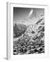Morning Town View with Matterhorn, Zermatt, Valais, Wallis, Switzerland-Walter Bibikow-Framed Premium Photographic Print