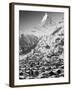 Morning Town View with Matterhorn, Zermatt, Valais, Wallis, Switzerland-Walter Bibikow-Framed Premium Photographic Print