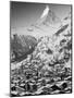 Morning Town View with Matterhorn, Zermatt, Valais, Wallis, Switzerland-Walter Bibikow-Mounted Photographic Print