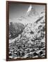 Morning Town View with Matterhorn, Zermatt, Valais, Wallis, Switzerland-Walter Bibikow-Framed Photographic Print