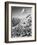 Morning Town View with Matterhorn, Zermatt, Valais, Wallis, Switzerland-Walter Bibikow-Framed Photographic Print