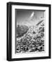 Morning Town View with Matterhorn, Zermatt, Valais, Wallis, Switzerland-Walter Bibikow-Framed Photographic Print