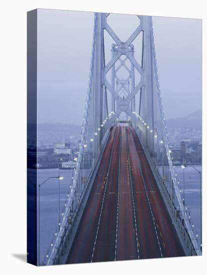 Morning Traffic on Oakland Bay Bridge, San Francisco, California, USA-Walter Bibikow-Stretched Canvas