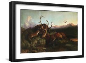 Morning (Two Dead Stags and a Fox), 1853 (Oil on Canvas)-Edwin Landseer-Framed Giclee Print