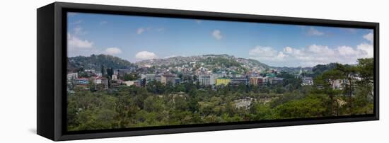 Morning view of hillside houses in the Baguio City, Luzon, Philippines-null-Framed Stretched Canvas