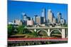 Morning view of Minneapolis, MN skyline-null-Mounted Photographic Print