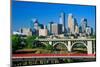 Morning view of Minneapolis, MN skyline-null-Mounted Photographic Print