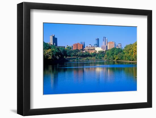 Morning view of Minneapolis skyline from Interstate 94, MN-null-Framed Photographic Print