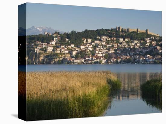 Morning View of Old Town and Car Samoil's Castle, Ohrid, Macedonia-Walter Bibikow-Stretched Canvas