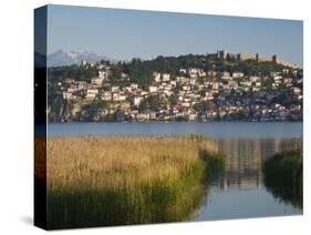 Morning View of Old Town and Car Samoil's Castle, Ohrid, Macedonia-Walter Bibikow-Stretched Canvas