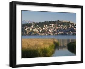 Morning View of Old Town and Car Samoil's Castle, Ohrid, Macedonia-Walter Bibikow-Framed Photographic Print