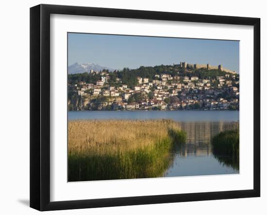 Morning View of Old Town and Car Samoil's Castle, Ohrid, Macedonia-Walter Bibikow-Framed Photographic Print