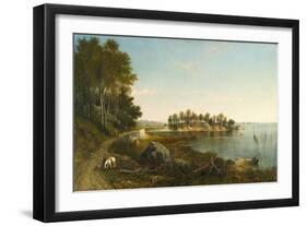 Morning, View on Smith's Island, Norwalk Bay, Connecticut, 1863 (Oil on Canvas)-George Loring Brown-Framed Giclee Print