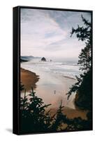 Morning Walk at Cannon Beach, Peaceful Oregon Coast-Vincent James-Framed Stretched Canvas