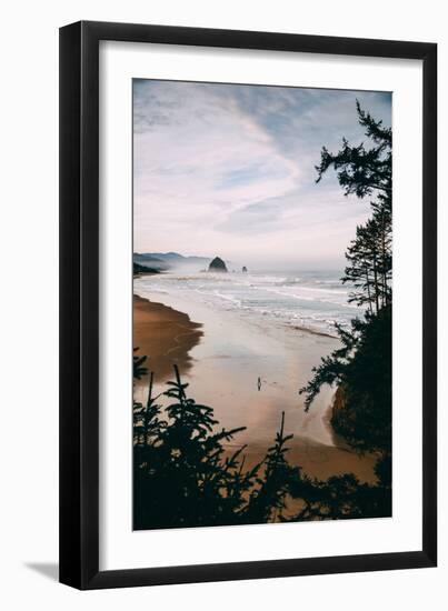 Morning Walk at Cannon Beach, Peaceful Oregon Coast-Vincent James-Framed Premium Photographic Print